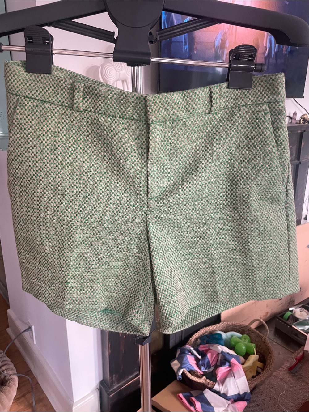 Banana Republic Green Patterned Tailored Shorts